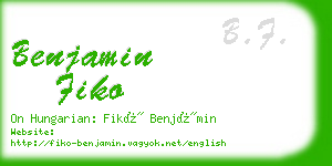 benjamin fiko business card